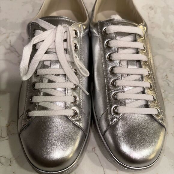 Gucci Ace Metallic Silver Men’s Shoes - Picture 3 of 10